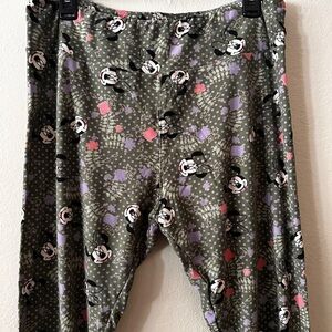 Mickey Mouse Print Leggings - Green